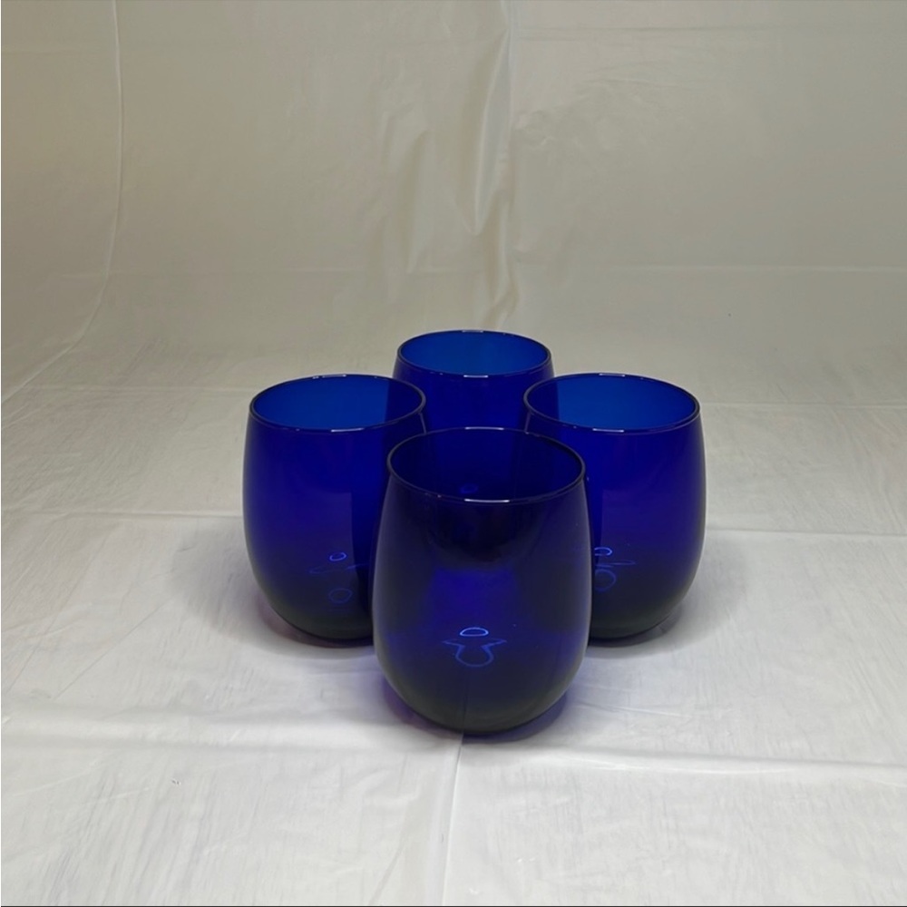 Set of 4 Cobalt Blue Whisky Glasses
